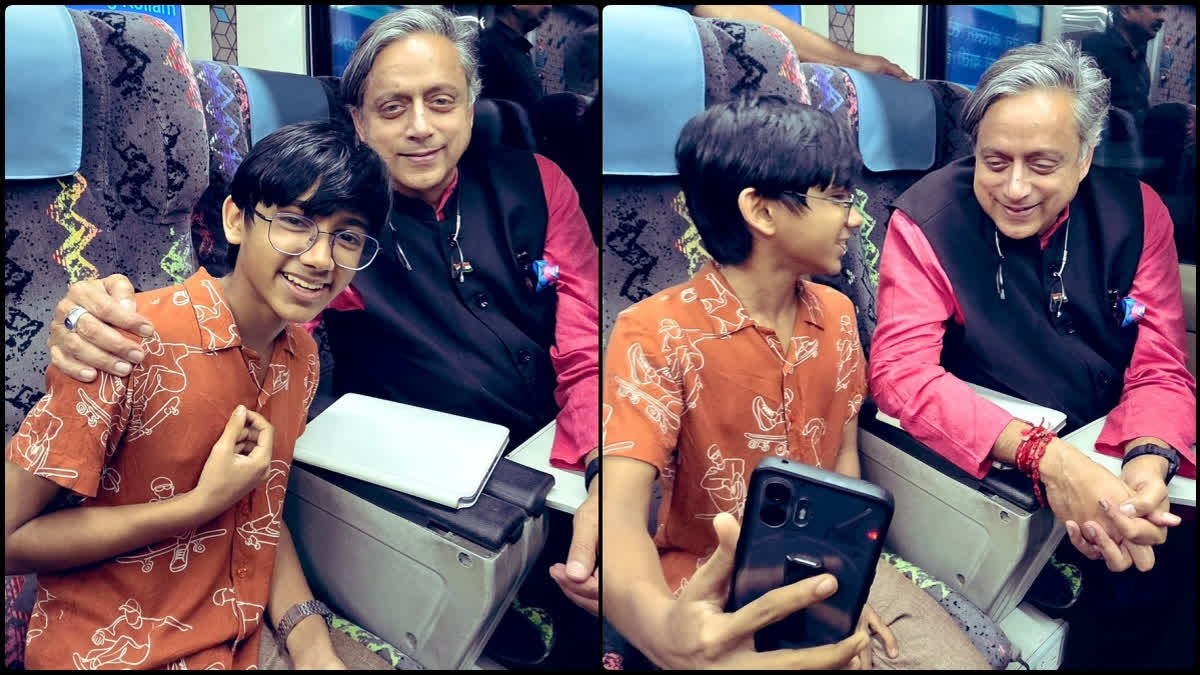 shashi tharoor meets 16 year old ai genius raul john aju on vande bharat
