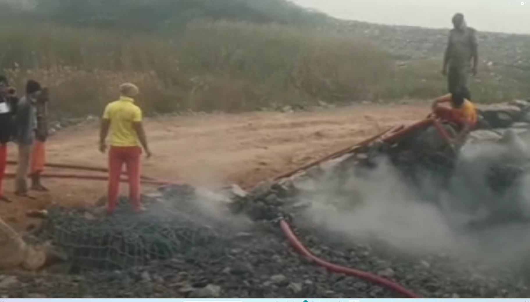 fear grips in coastal area of kendrapara as fire accident occured in Geosythetic wall