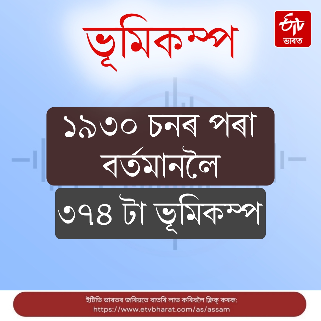 A total of 374 earthquakes have occurred in Assam from 1930 to the present