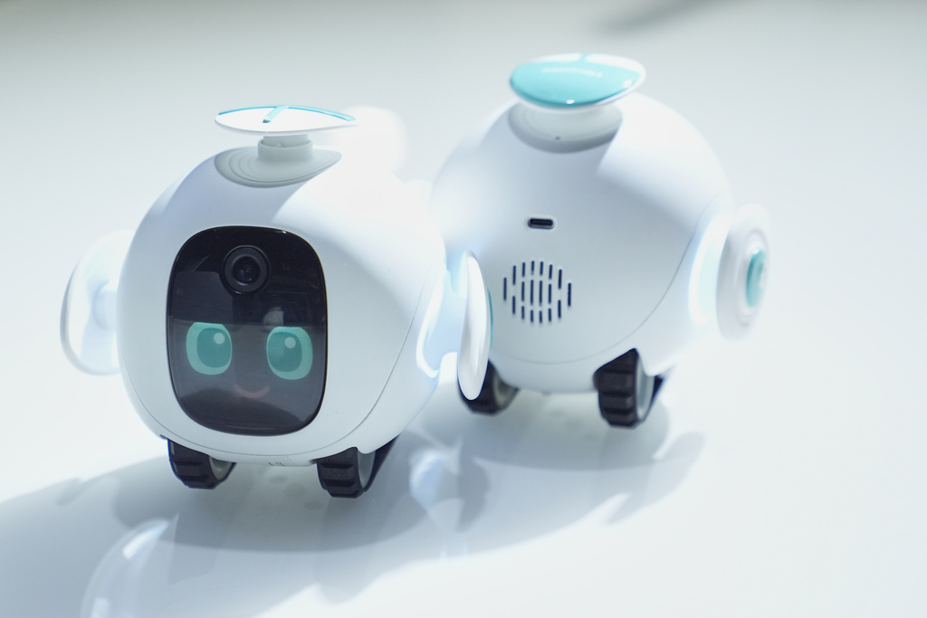 Hisense companion robots sit on display during the CES tech show Tuesday, Jan. 6, 2026, in Las Vegas.