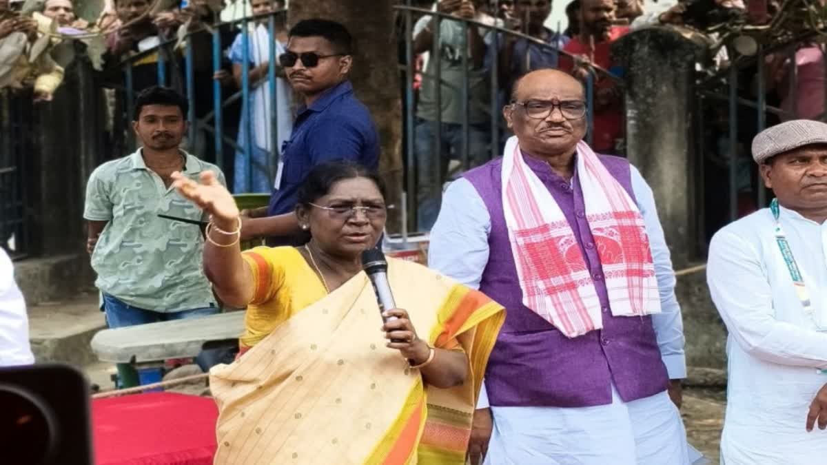 President Draupadi Murmu addressing tribals