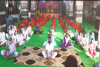 Yoga Programm Held At Vijayawada Durga Temple