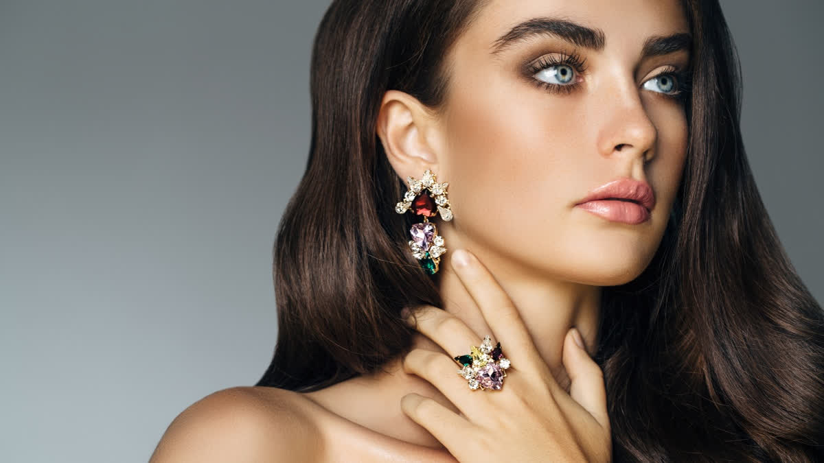 Trend Alert: Pastel Toned Jewellery Is Equally Suitable For Office To Dinner Party Model wearing pastel toned jewellery