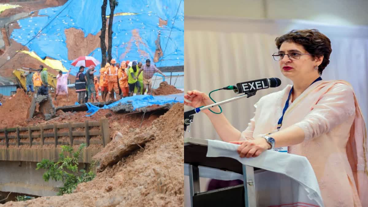 CONGRESS MP PRIYANKA GANDHI  WAYANAD KALLADI LANDSLIDE  WAYANAD LANDSLIDE  WAYANAD LANDSLIDE RESCUE