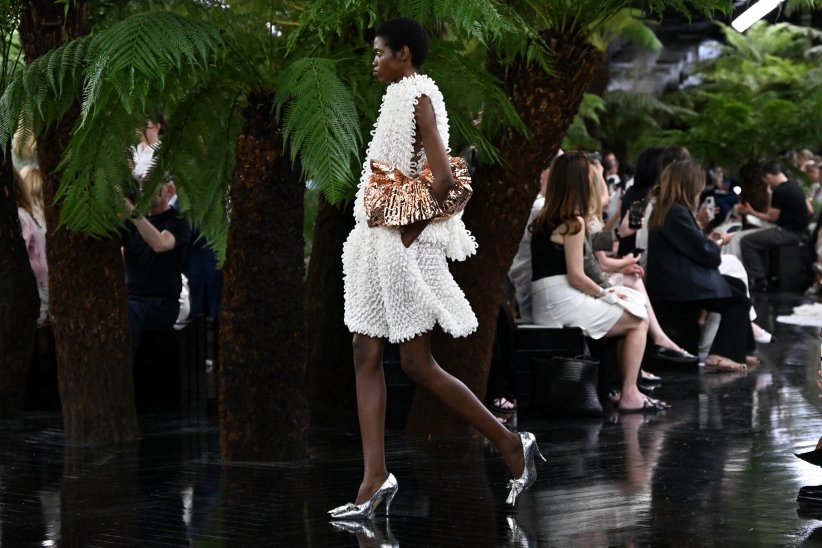 Metallic shoes and bag