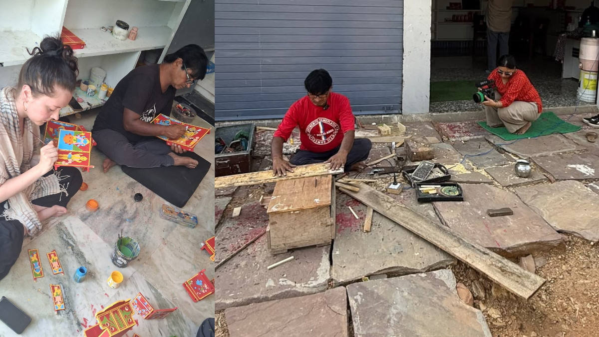 Members of US team learning to make Kavads