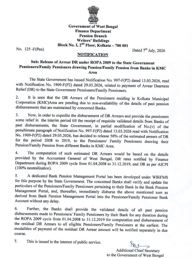 Dearness Relief arrears