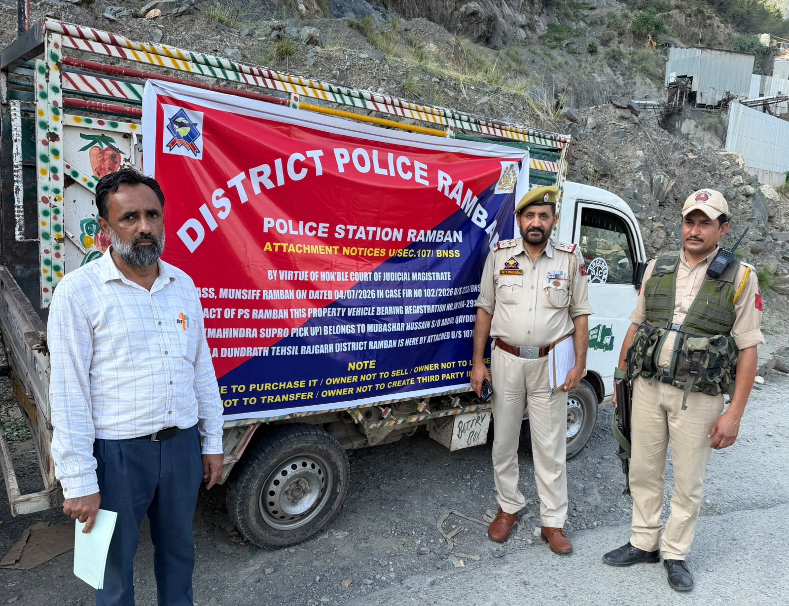 JK Ramban Police Attaches Property in Bovine Smuggling Case Urdu News