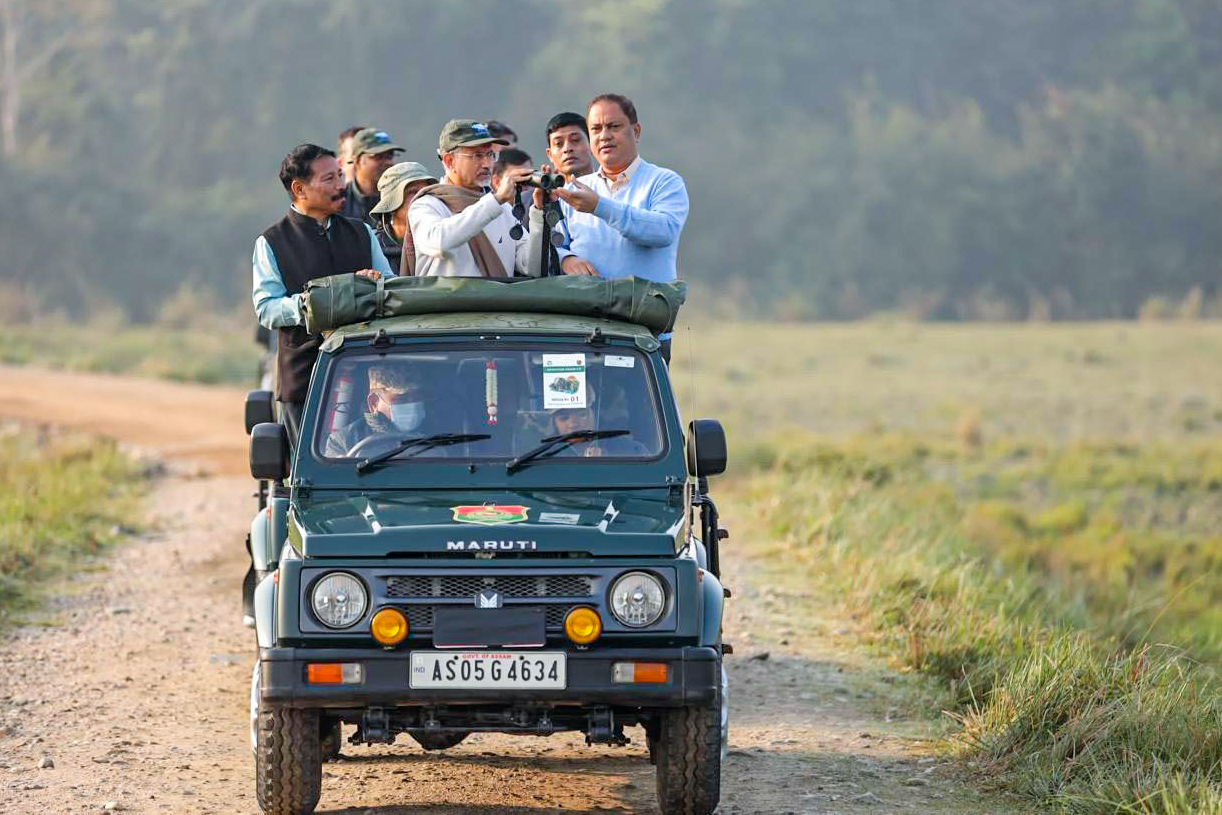 External Affairs Minister S Jaishankar along with High Commissioners and Ambassadors of various countries visit Kohora range of Kaziranga National Park, in Golaghat