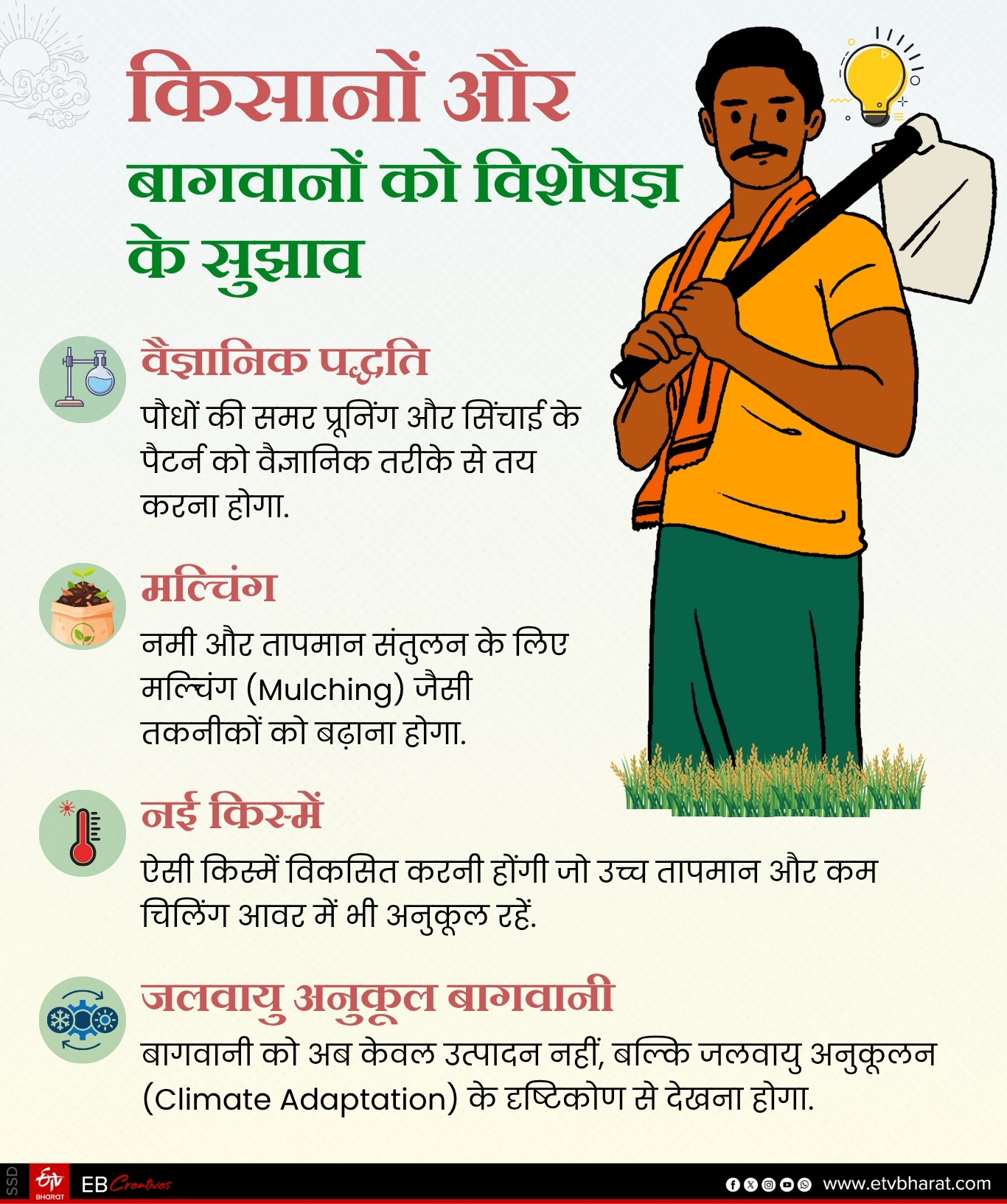 किसानों और बागवानों को विशेषज्ञ के सुझाव