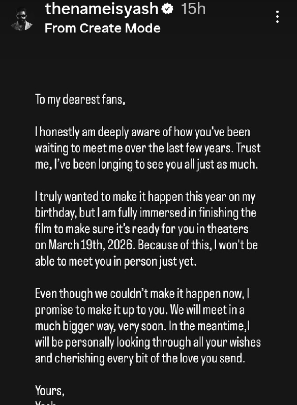 Yash Turns 40 Actor Skips Fan Meet