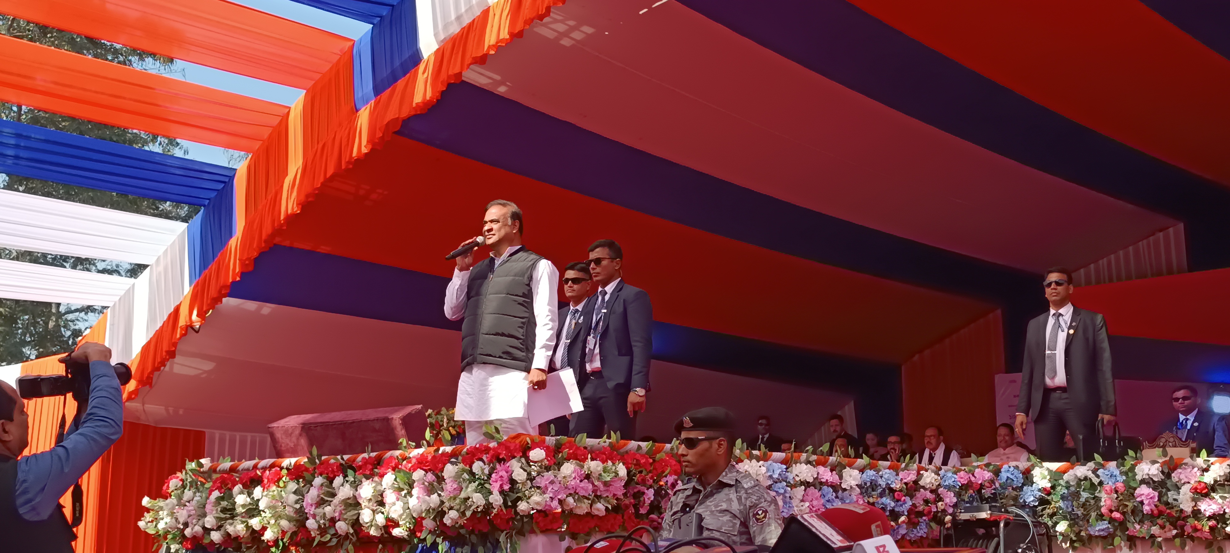 CM Himanta Biswa Sarma distributes checks under the women entrepreneurship scheme in Lakhimpur