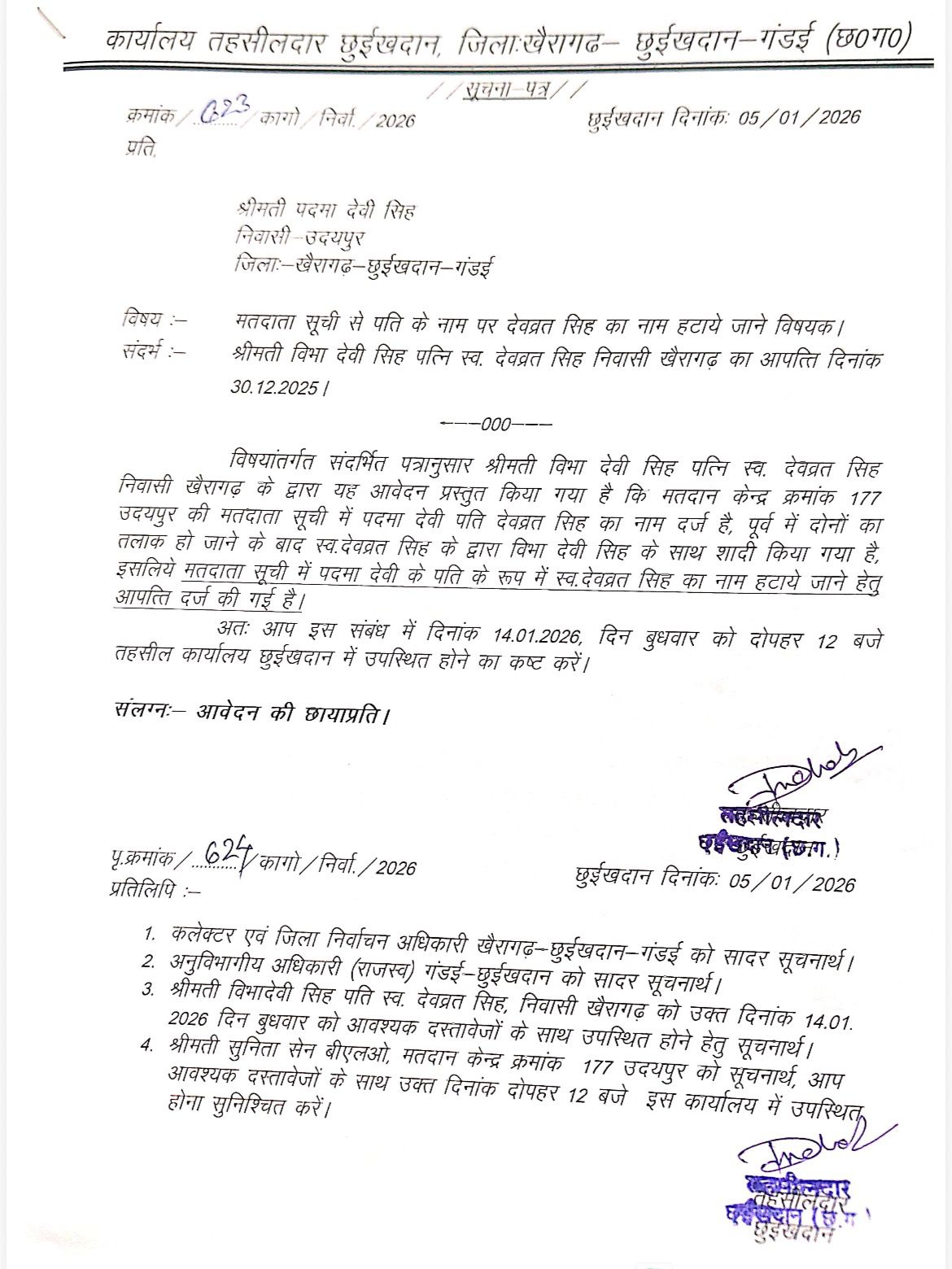 Notice issued to Devvrat Singh ex-wife