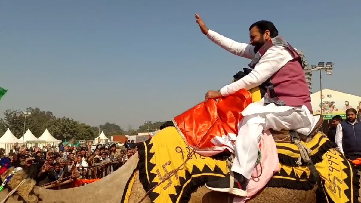 CM NAYAB SINGH RODE A CAMEL