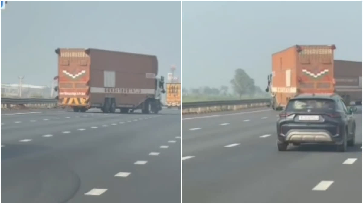 Truck driver arrested for dangerous stunt on Delhi Mumbai Baroda Expressway