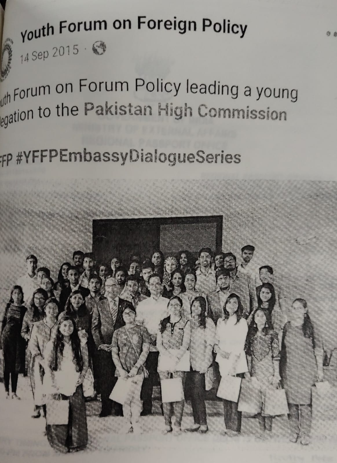 The team representing the youth of India visiting the Pakistan Embassy, led by MP Gaurav Gogoi