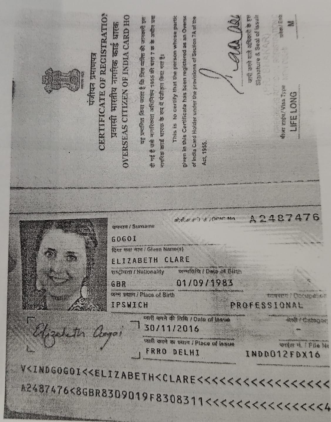 Profile of British citizen Elizabeth Colburn