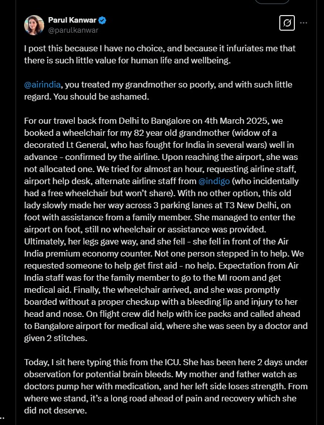 Air India wheelchair incident
