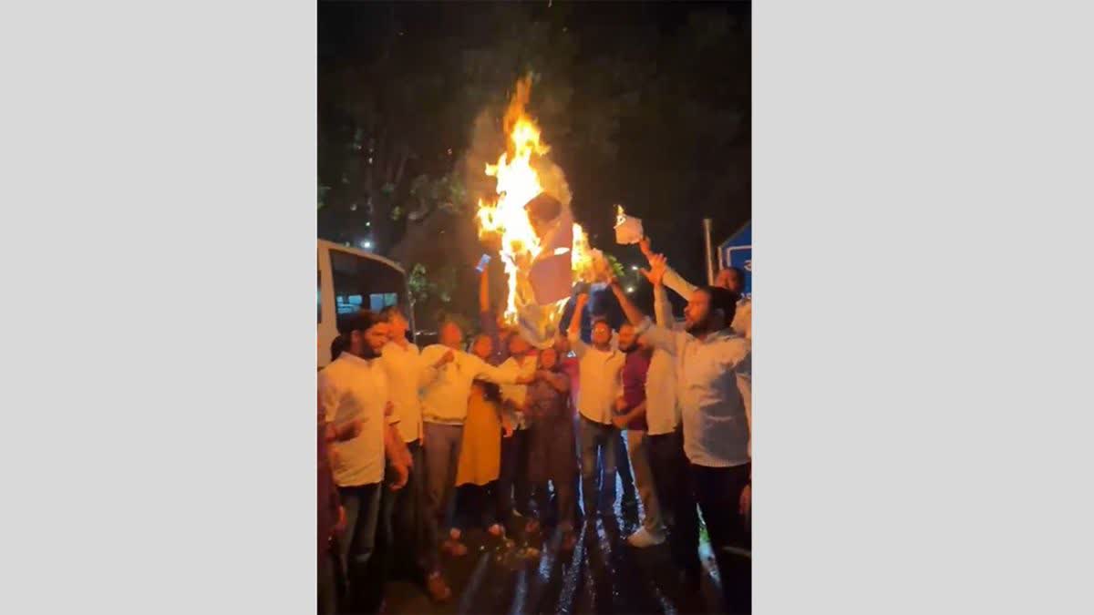 NSUI workers protests