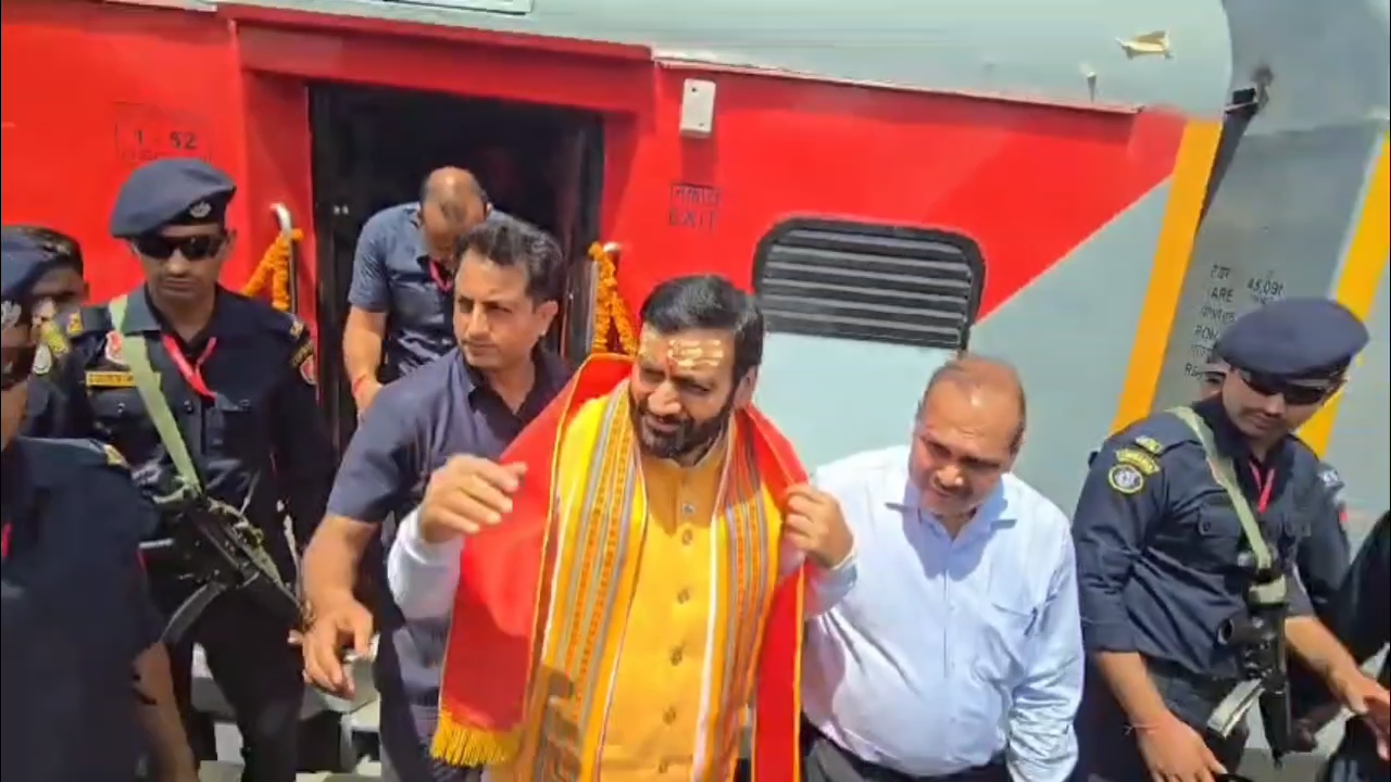 Chief Minister Nayab Singh Saini flagged off the Somnath Swabhiman Parv train in Kurukshetra