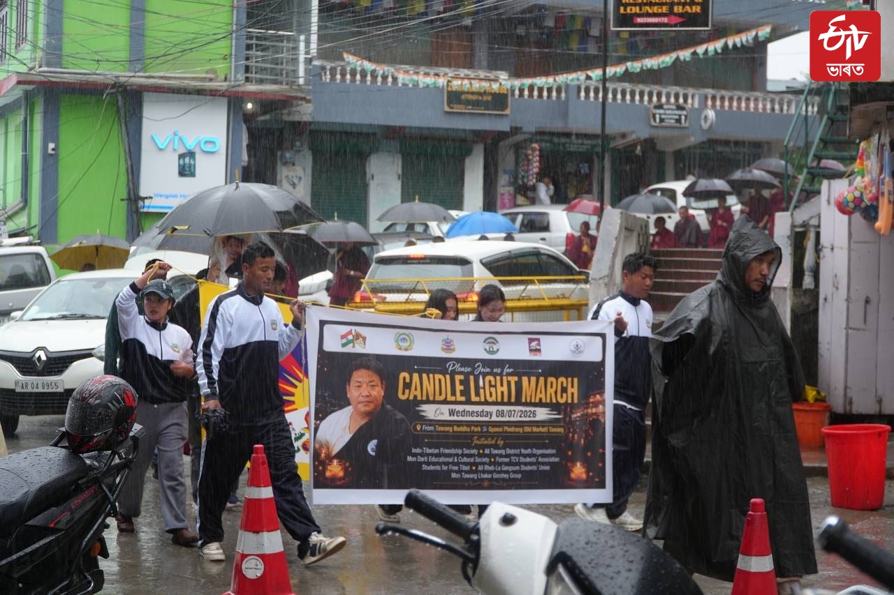 candlelight march held in tawang