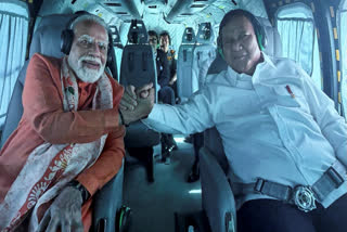 In this image posted on July 8, 2026, Prime Minister Narendra Modi with Indonesian President Prabowo Subianto during a helicopter journey to the Prambanan Temple, in Indonesia.