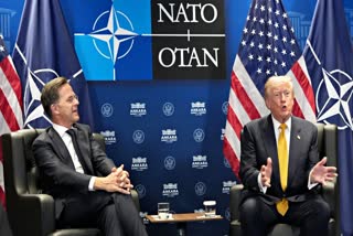US President Donald Trump meets with NATO Secretary General Mark Rutte on the sidelines of NATO meeting at the Bestepe Presidential complex, in Ankara, Turkey, Wednesday, July 8, 2026. (AP)