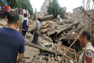 five story under construction building collapsed in Rohini amidst continuous rain in Delhi