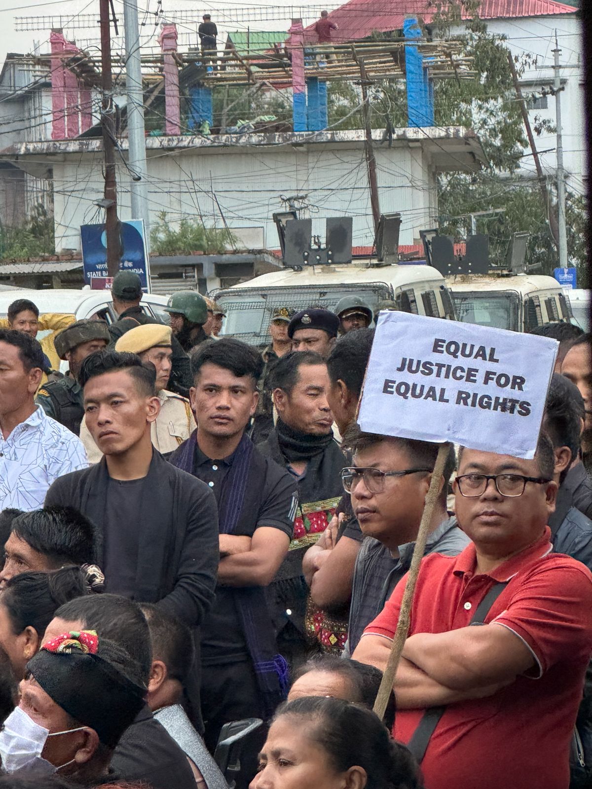 protest against Manipur CM