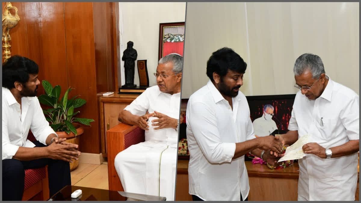 Chiranjeevi Hands Over Rs 1 Crore Cheque To Kerala CM Pinarayi Vijayan For Wayanad Landslide Victims : Megastar Chiranjeevi met with Kerala Chief Minister Pinarayi Vijayan at the Secretariat in Thiruvananthapuram on Thursday, where he expressed his condolences for the Wayanad tragedy