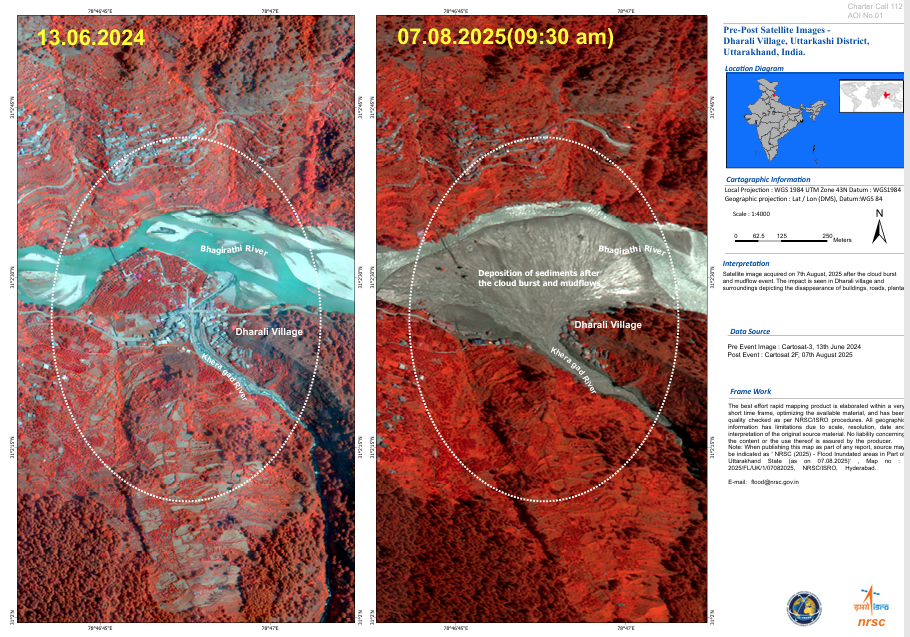 ISRO UTTARKASHI DHARALI PICS