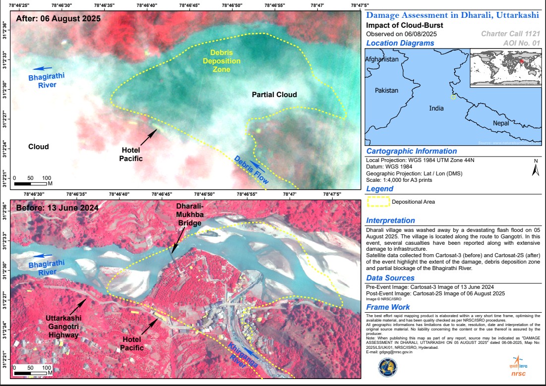 ISRO UTTARKASHI DHARALI PICS