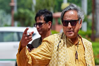 Congress MP Shashi Tharoor in Parliament on 8 August, 2025