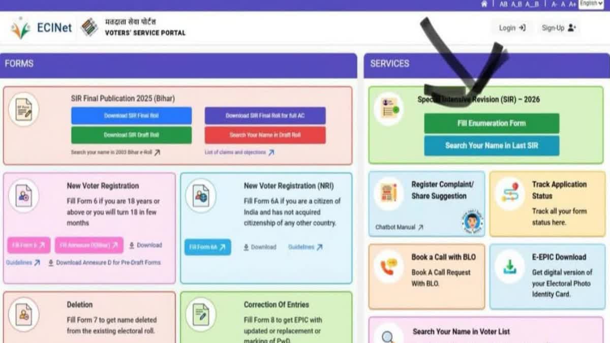 Online enumeration form filling