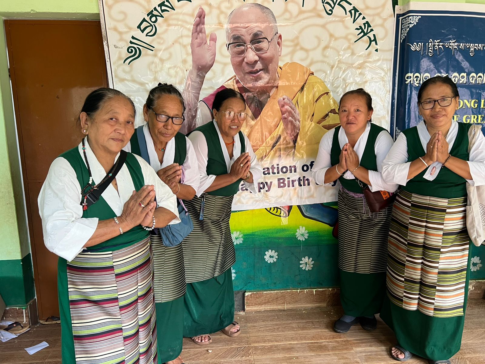 Tibetan Refugee Celebrating Dalai Lama's Birthday