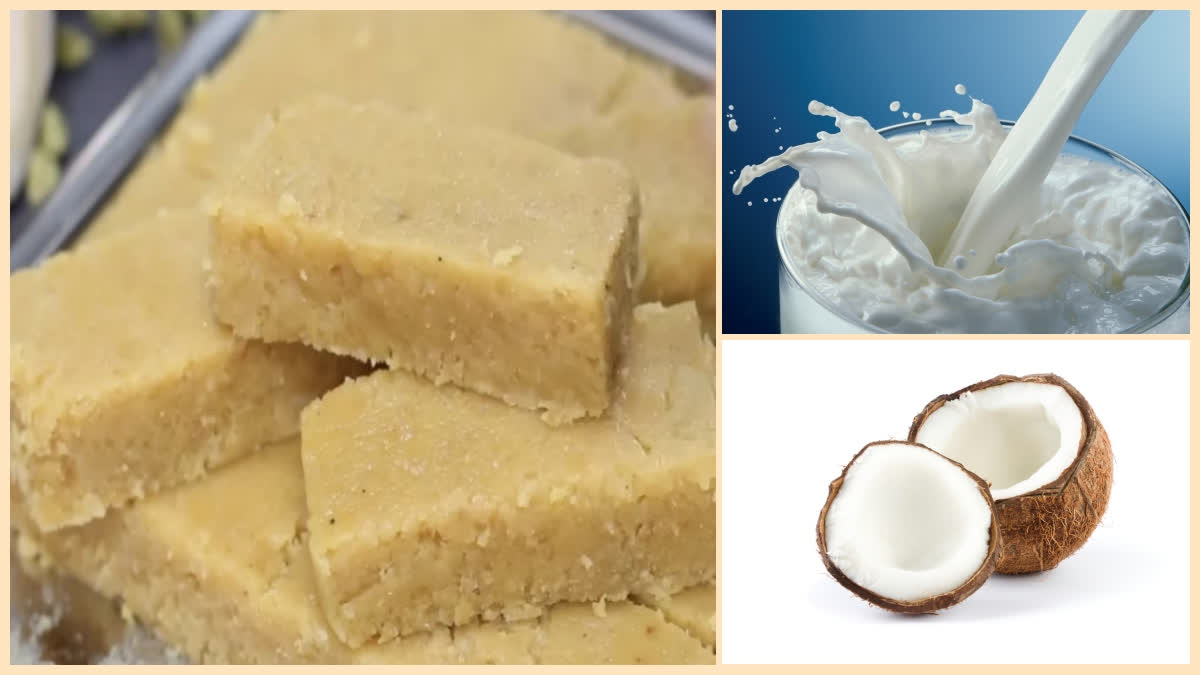 BARFI WITH COCONUT  COCONUT BESAN BARFI  COCONUT BARFI  ಕೊಬ್ಬರಿ ಕಡಲೆಬೇಳೆ ಹಿಟ್ಟಿನ ಬರ್ಫಿ