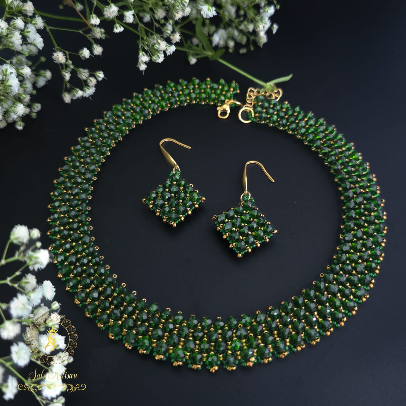 Handcrafted sea bead jewelry Kerala woman entrepreneur story Customised beadwork accessories Salsartisau instagram page