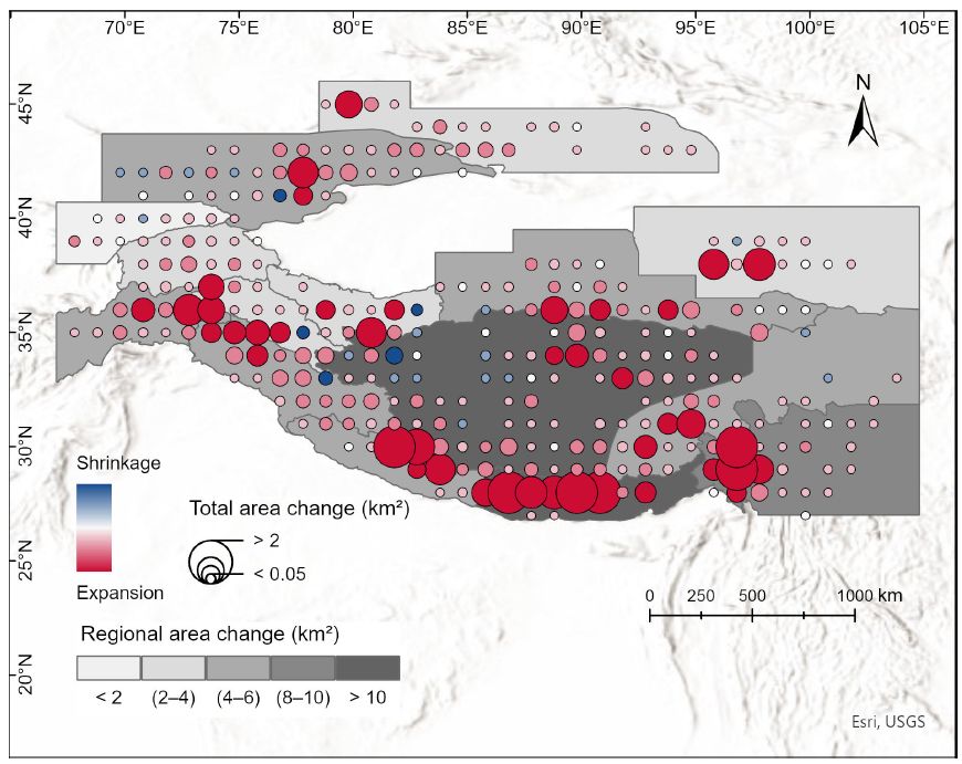 Glacial Lakes Surge Above 30,000 Across High Mountain Asia