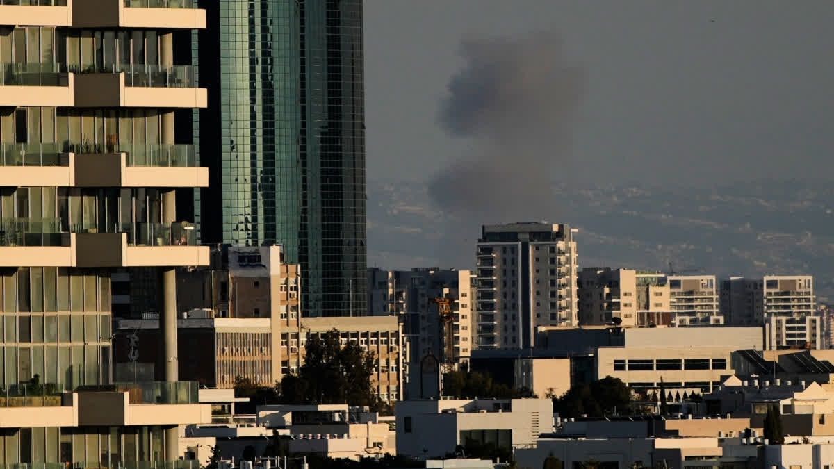 US-Israel-Iran War Live: Trump Says Iran Had A New Site For Developing Nuclear Weapons Protected By 'Granite' Smoke billows following an Iranian missile attack in central Israel, Monday, March 9, 2026.