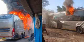 INDORE BUS BURNING TO ASHES