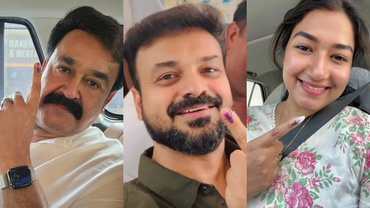 KERALA ASSEMBLY ELECTIONS 2026  CELEBRITIES VOTING KERALA ELECTIONS  CELEBRITY VOTING NEWS KERALA  MOHANLAL