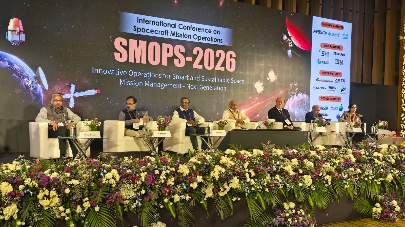 L-R: MR Raghavendra; AK Anil Kumar, V Narayanan, Kiran Kumar, Jean Michel Contant, and M Sankaran