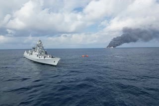 INS SURAT  INJURED TO MANGALPURAM  BEYPORE SHIP FIRE  CHINESE SHIP