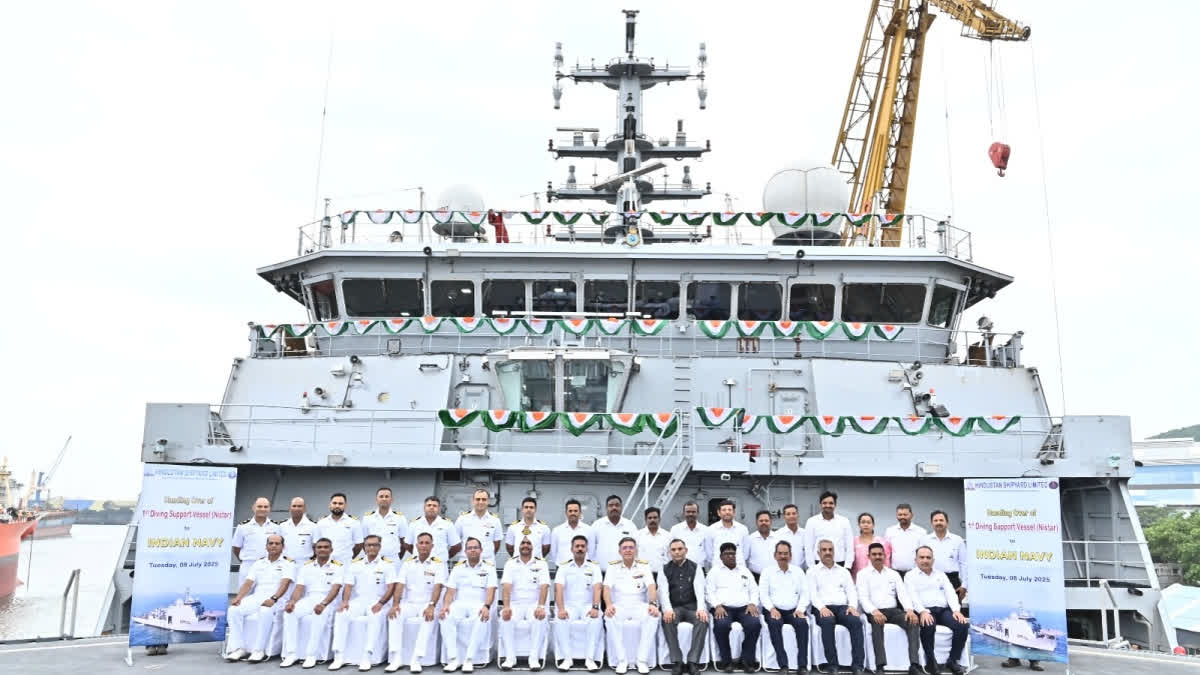 First Indigenously Designed, Constructed Diving Support Vessel 'Nistar' Delivered To Navy First Indigenously Designed, Constructed Diving Support Vessel 'Nistar' Delivered To Navy