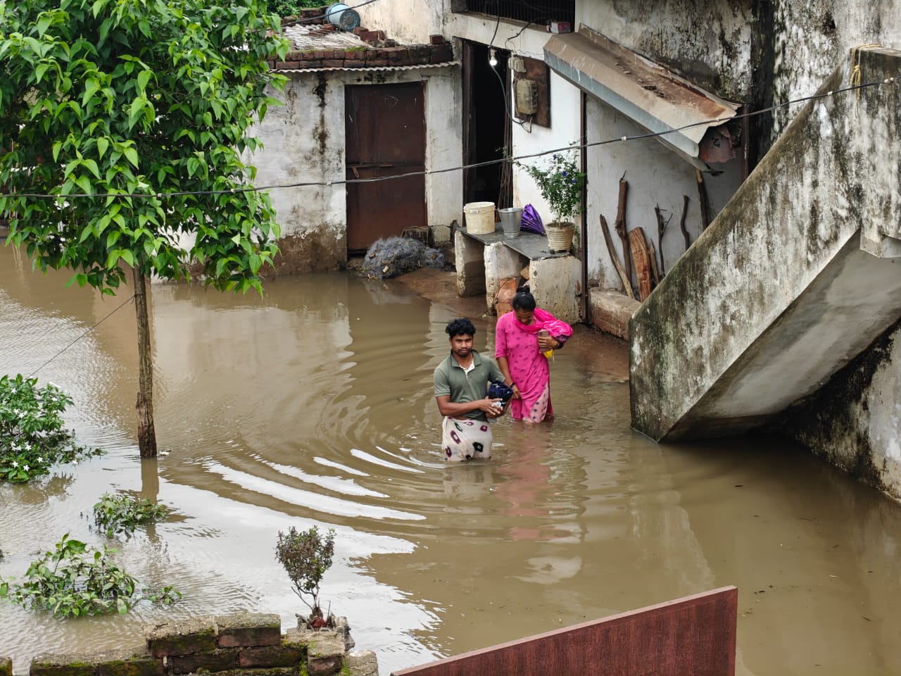 Houses Affected By Flood In Durg