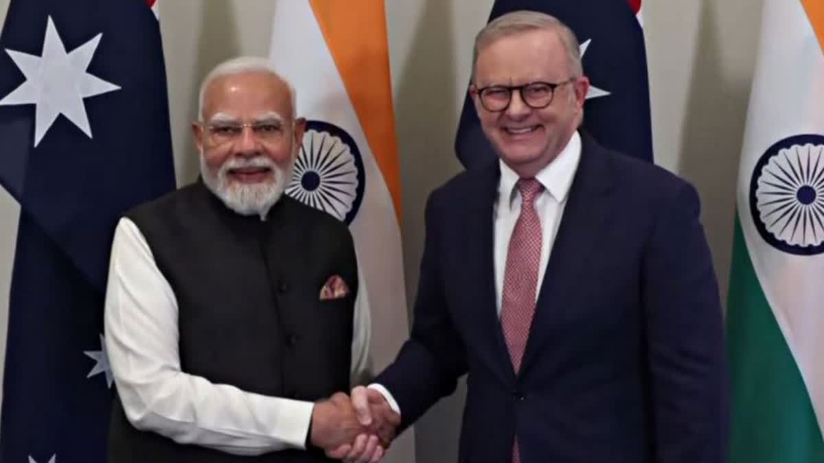 PM MODI MEETS AUSTRALIAN PM  PM ALBANESE  INDIA AUSTRALIA TIES  PM MODI VISIT ON AUSTRALIA
