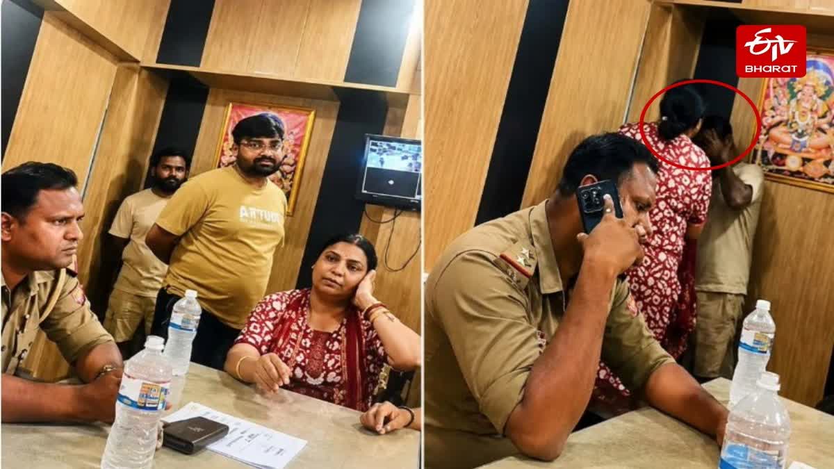 पुलिस चौकी में दरोगा के सामने मारे थप्पड़.