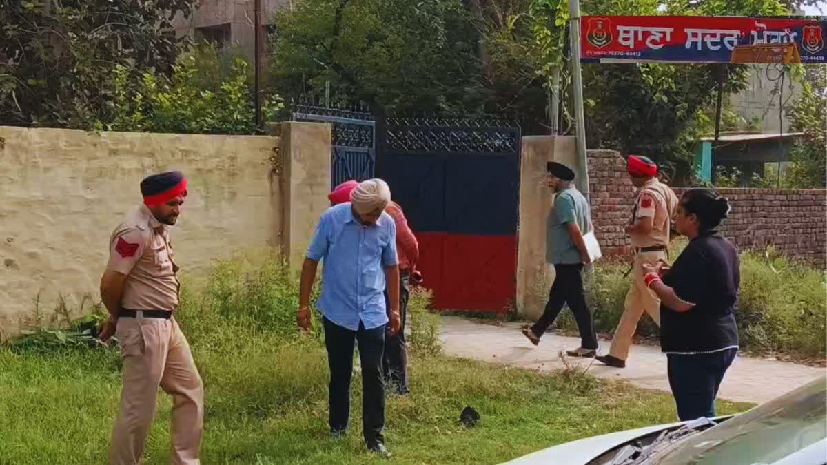 Forensic team investigating after the blast in Moga's Sadar police station premises.