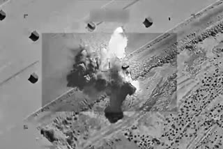 creengrab from the US CENTCOM video of US bombardments in Iran.