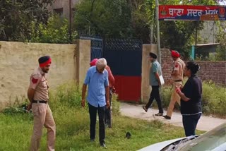 Forensic team investigating after the blast in Moga's Sadar police station premises.